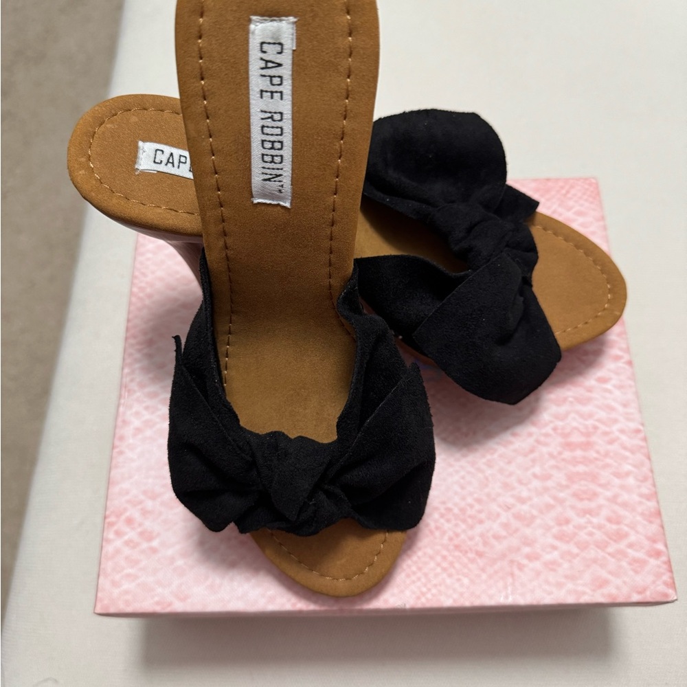 Cape Robbin Women's Black Bow Sandals